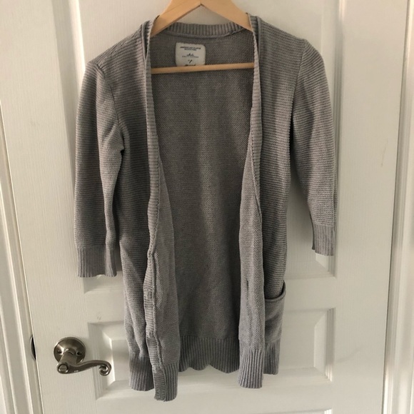 AMERICAN eagle 3/4 sleeve open knitted cardigan  S - Picture 1 of 8